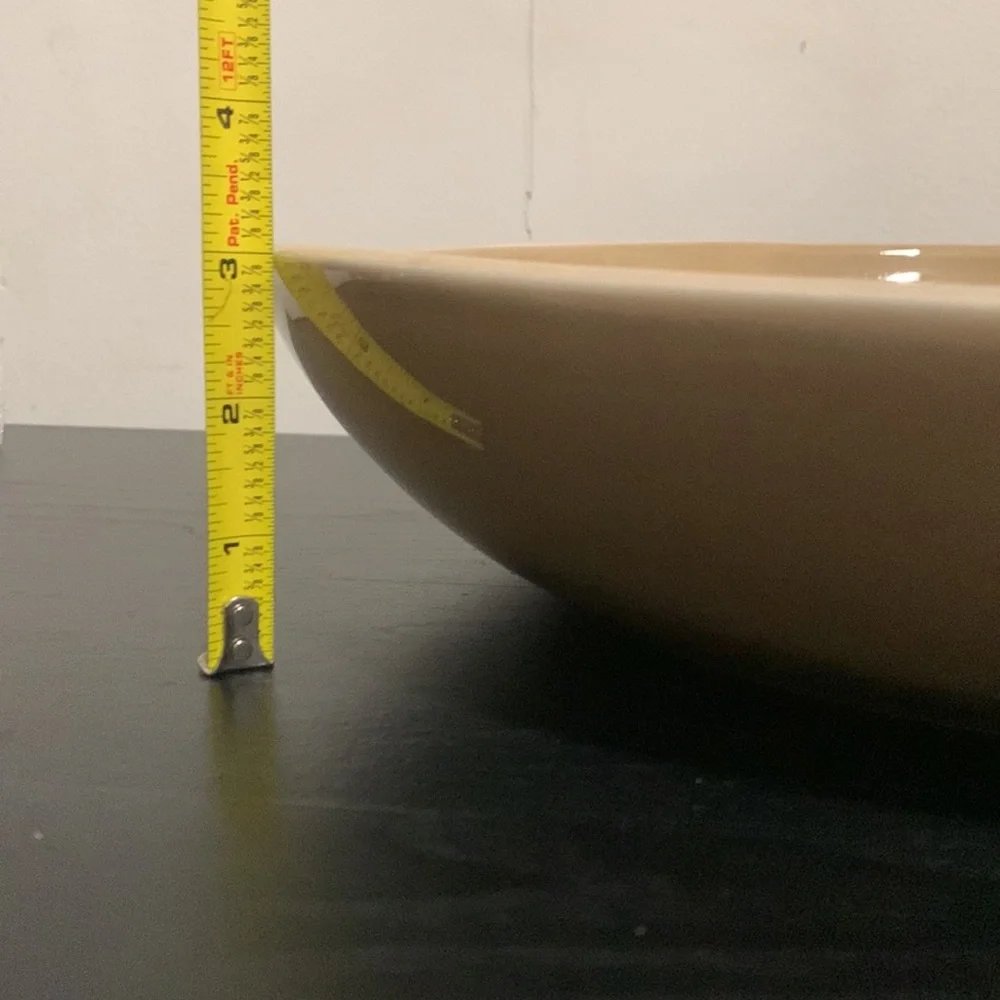 Crate & Barrel Made in Portugal - Oversized Bowl w/ Leaf Branch Impression - 14”
